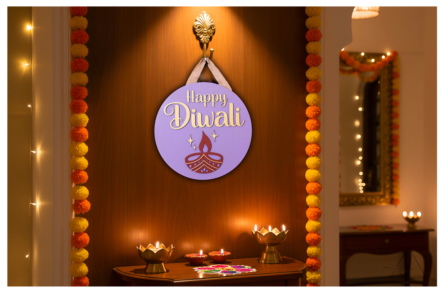 Happy Diwali Diya Sign