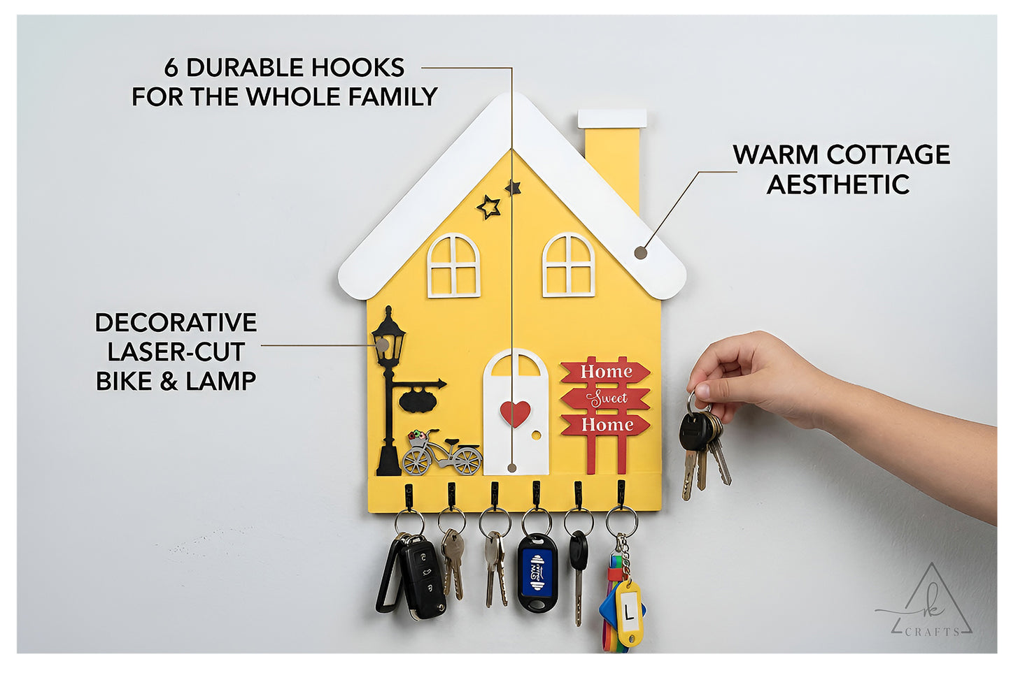 Home Sweet Home Cozy House Keyhanger