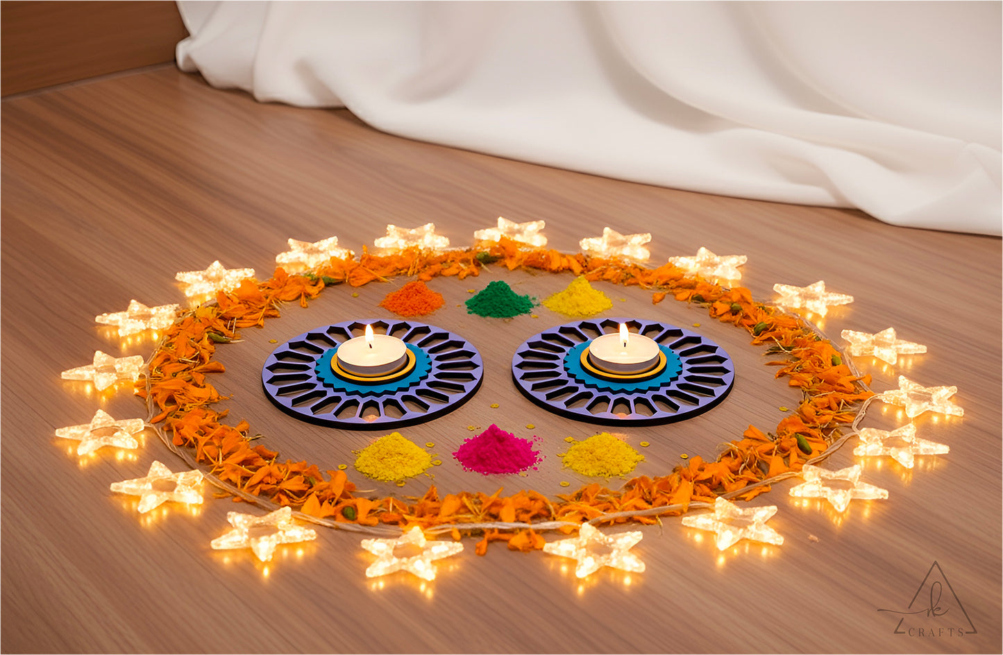 Twilight Bloom Diwali Tea Light Holder