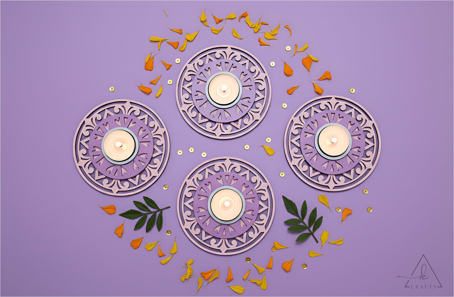 Winter Lace Diwali Tea Light Holder
