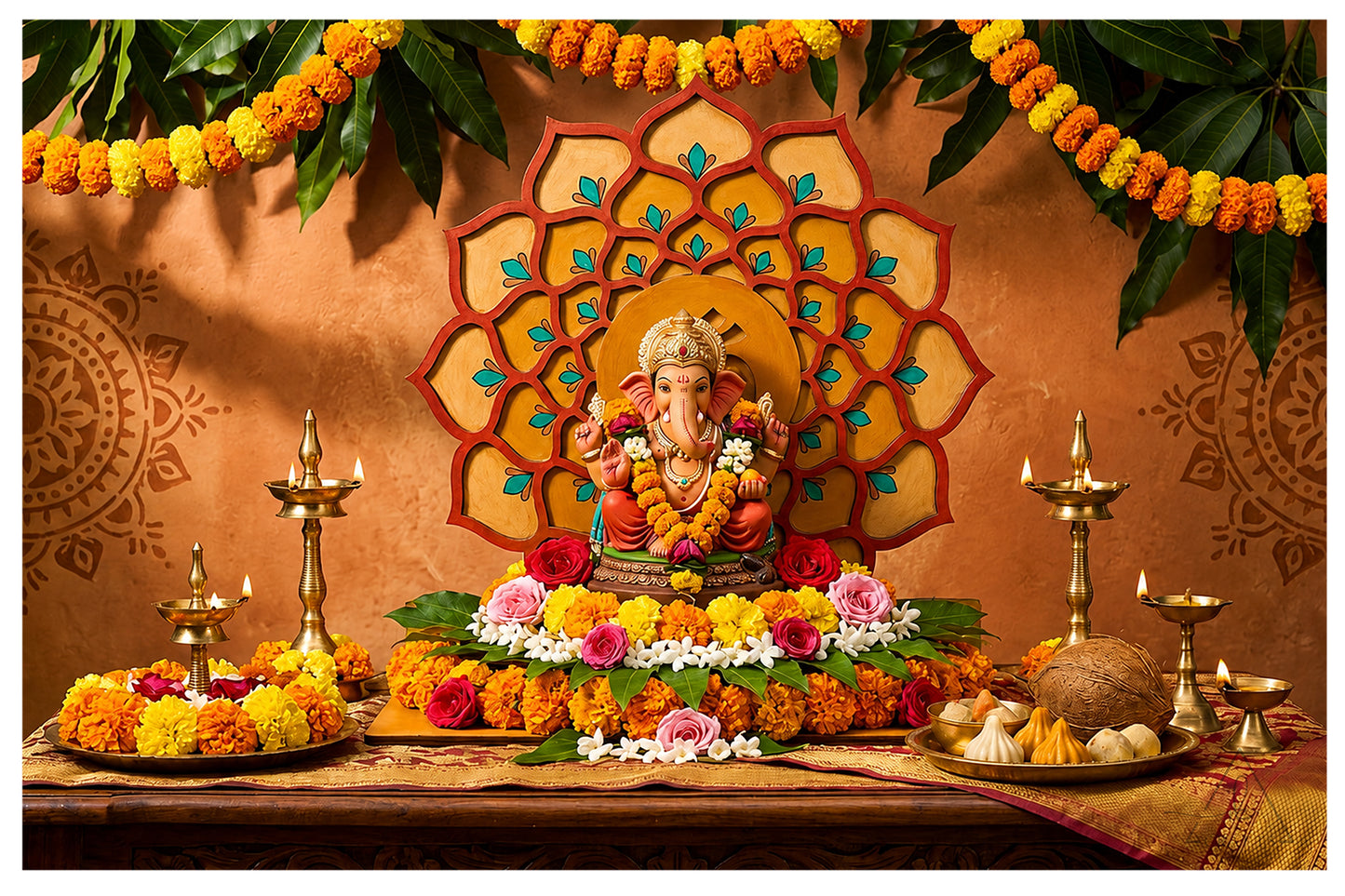 Flower Mandala Singhasan Makhar