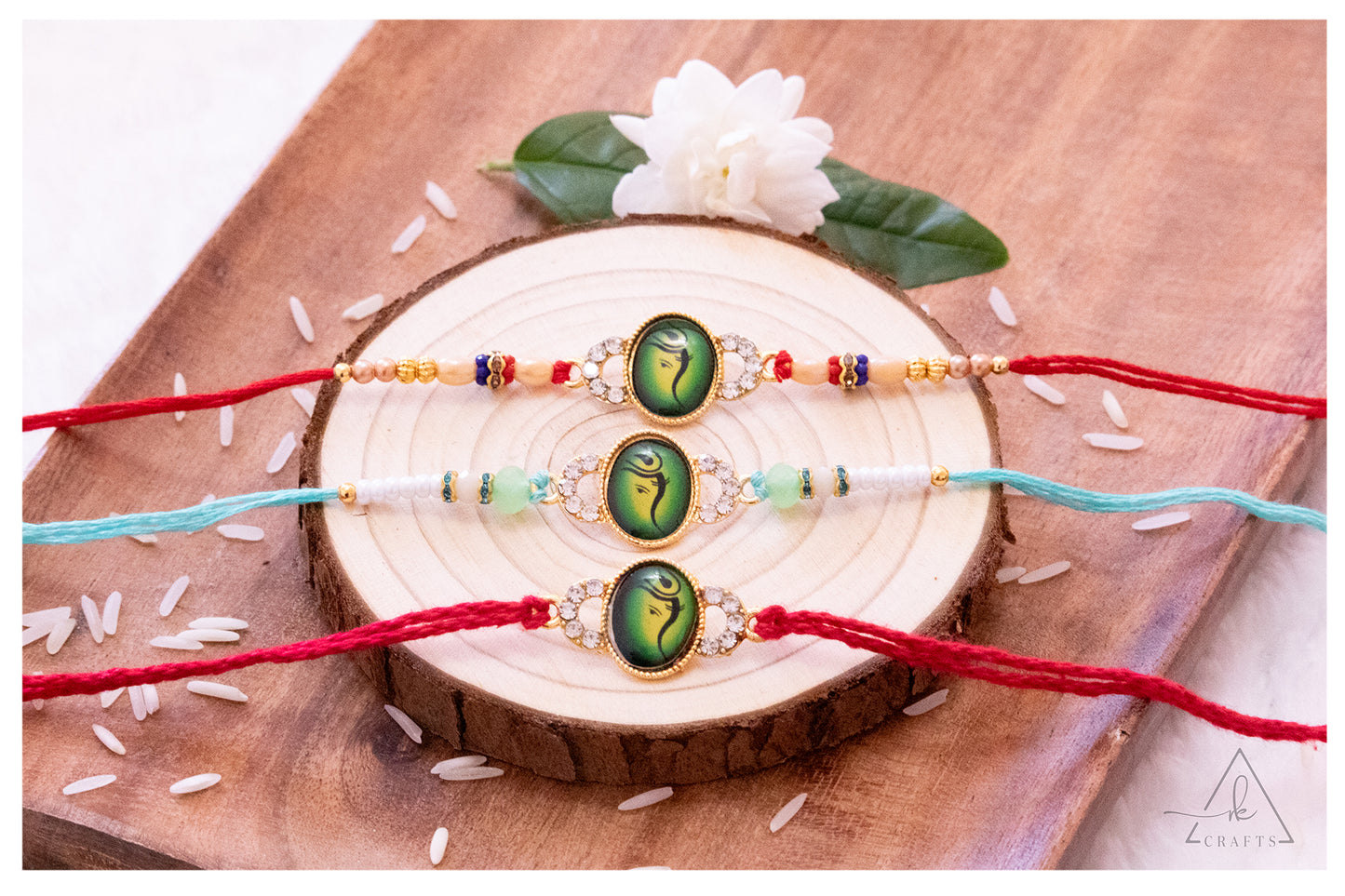 Ganesha Crystal Halo Rakhi