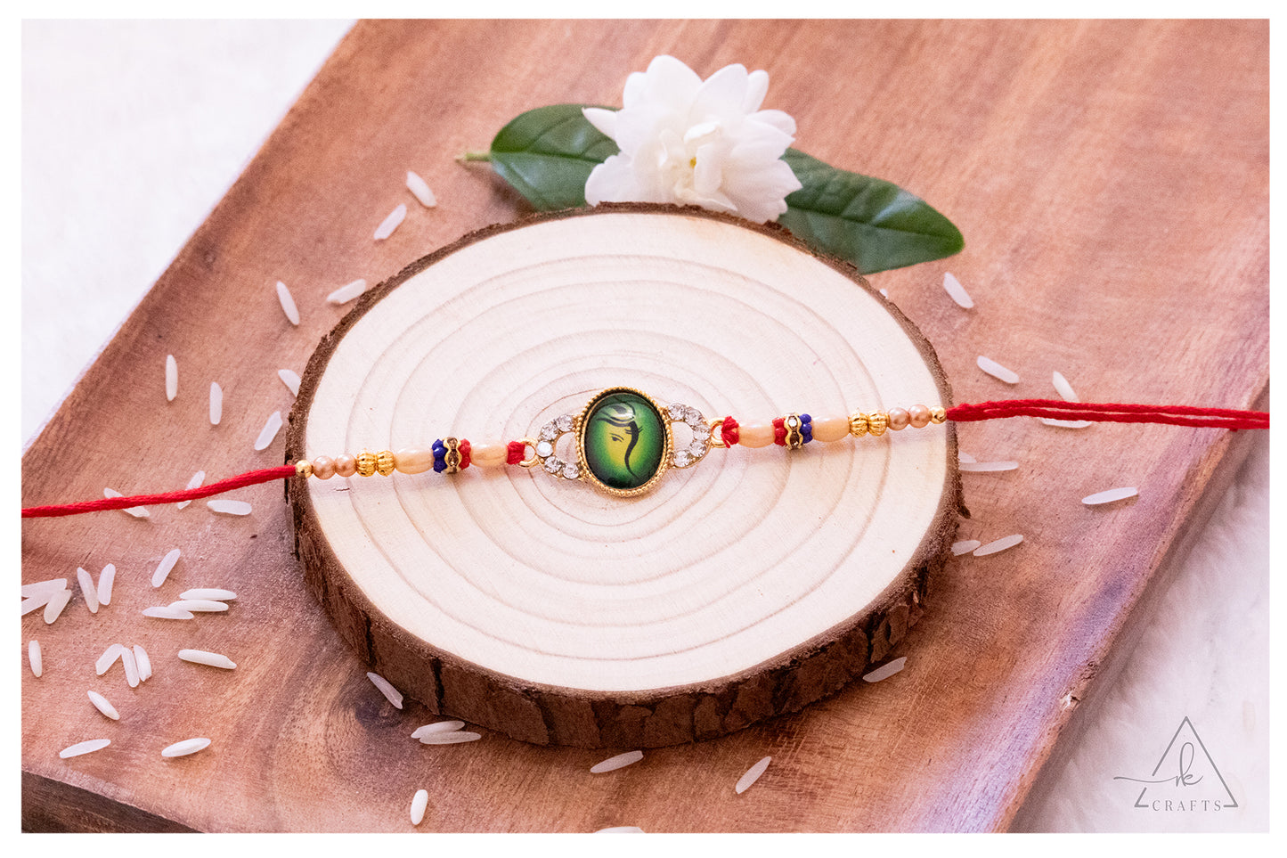 Ganesha Crystal Halo Rakhi