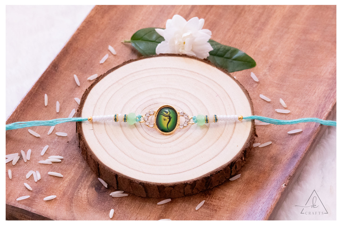 Ganesha Crystal Halo Rakhi