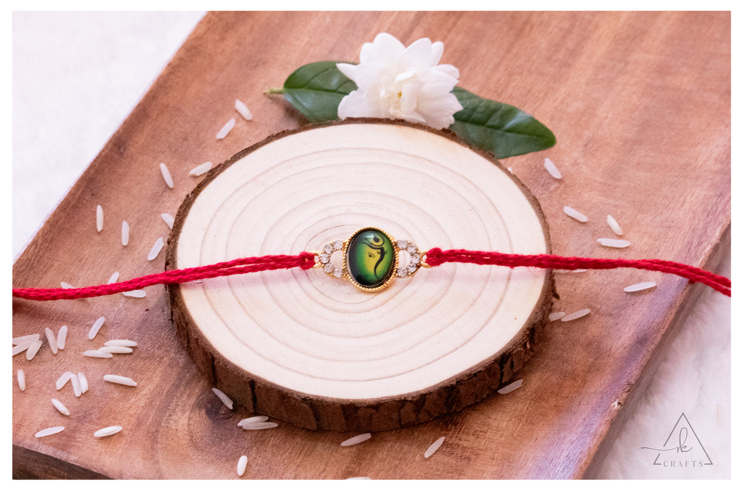 Ganesha Crystal Halo Rakhi