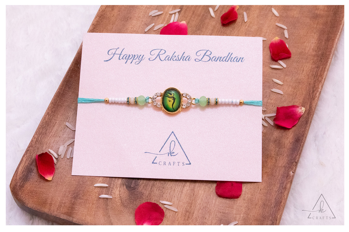 Ganesha Crystal Halo Rakhi