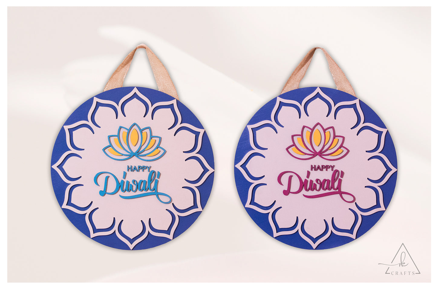 Happy Diwali Lotus Mandala Sign