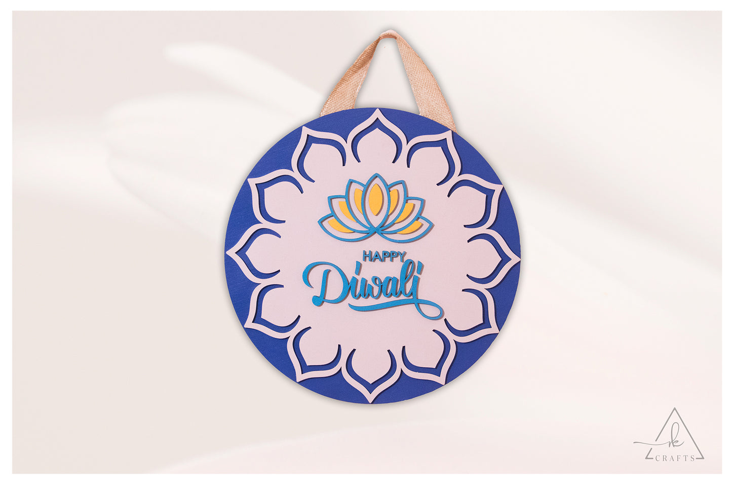 Happy Diwali Lotus Mandala Sign