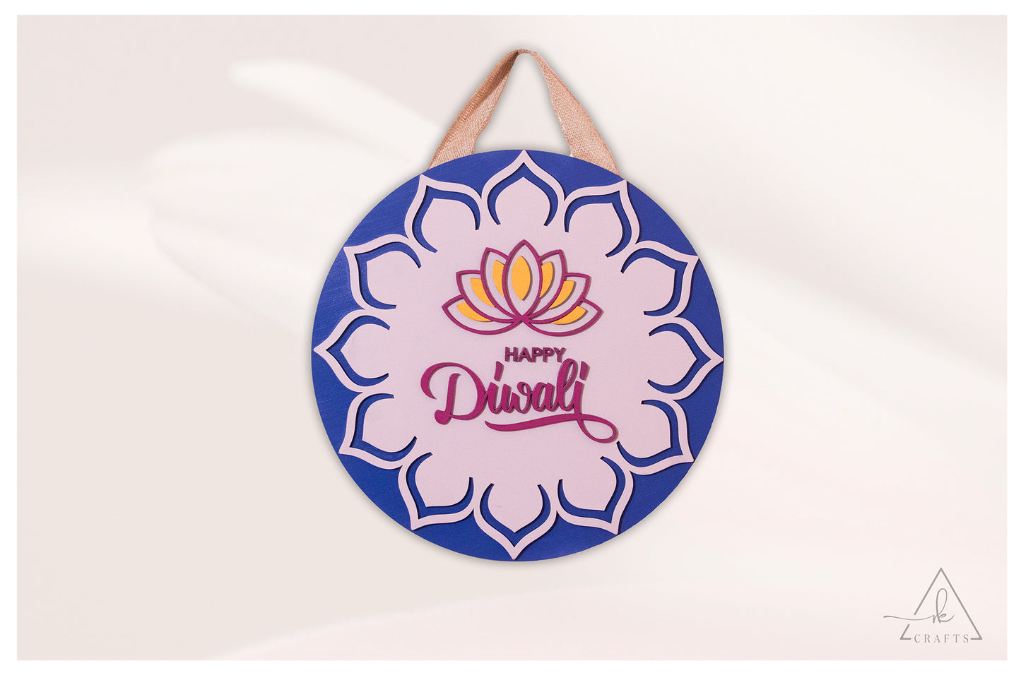 Happy Diwali Lotus Mandala Sign