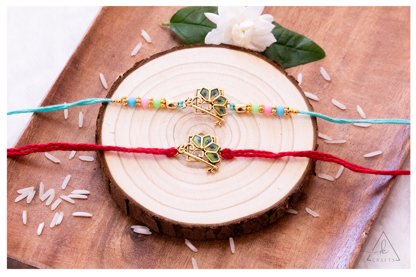 Peacock Feather Flute Rakhi