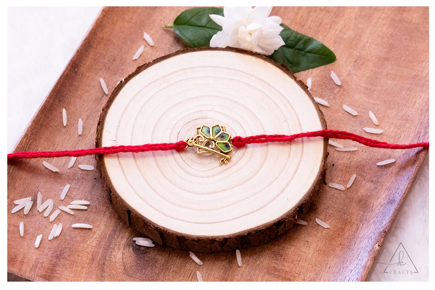 Peacock Feather Flute Rakhi