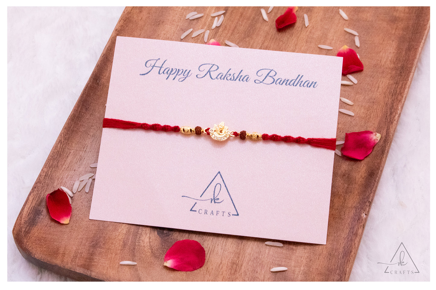 Rudraksha Ganesha Crescent Rakhi