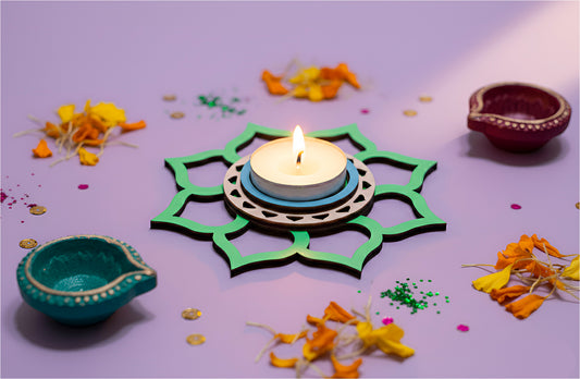 Serene Lotus Diwali Tea Light Holder