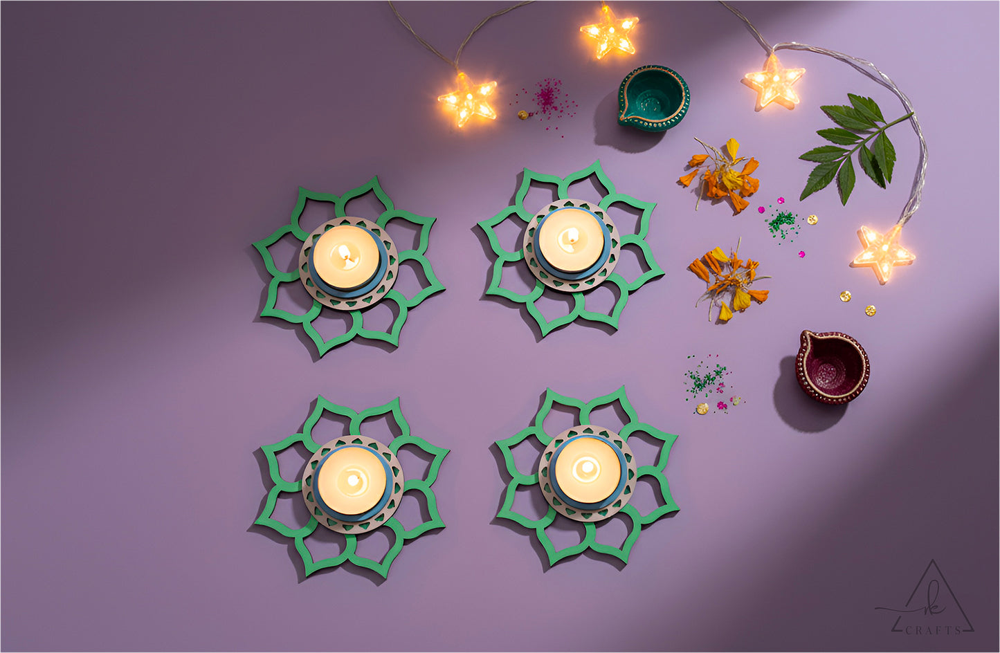 Serene Lotus Diwali Tea Light Holder