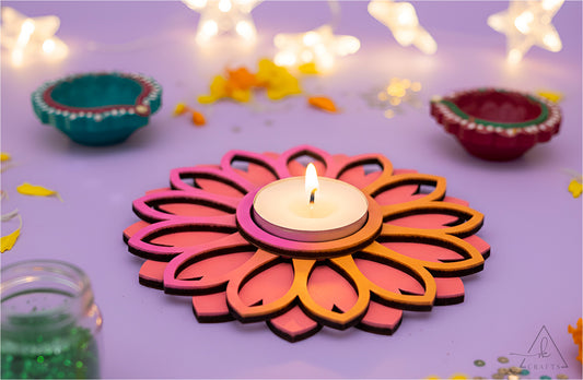 Sunrise Blossom Diwali Tea Light Holder