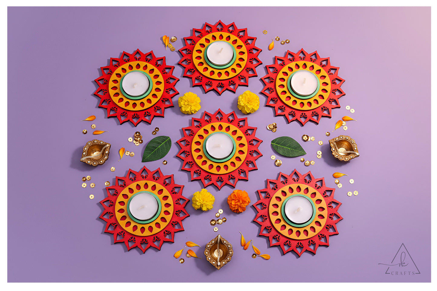 Surya Mandala Diwali Tea Light Holder