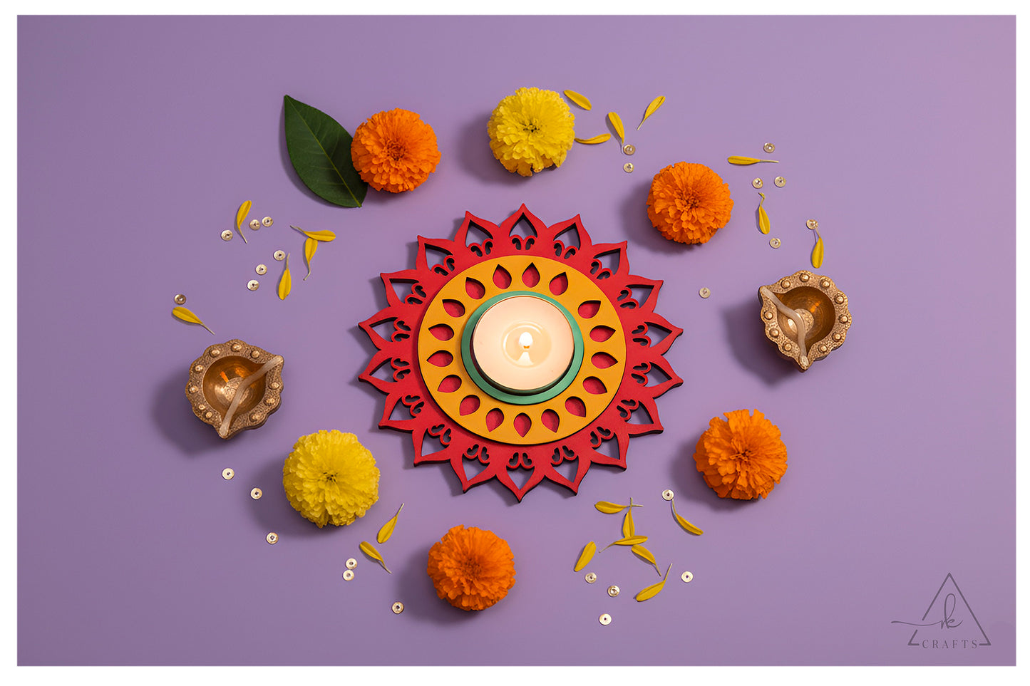 Surya Mandala Diwali Tea Light Holder
