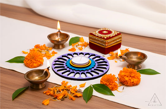 Twilight Bloom Diwali Tea Light Holder