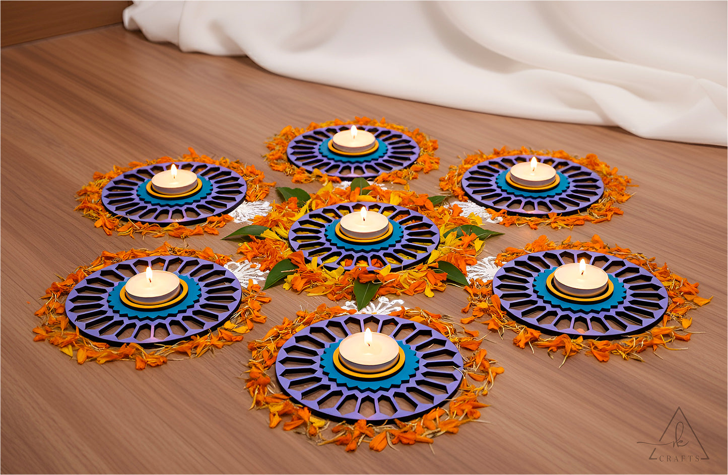 Twilight Bloom Diwali Tea Light Holder