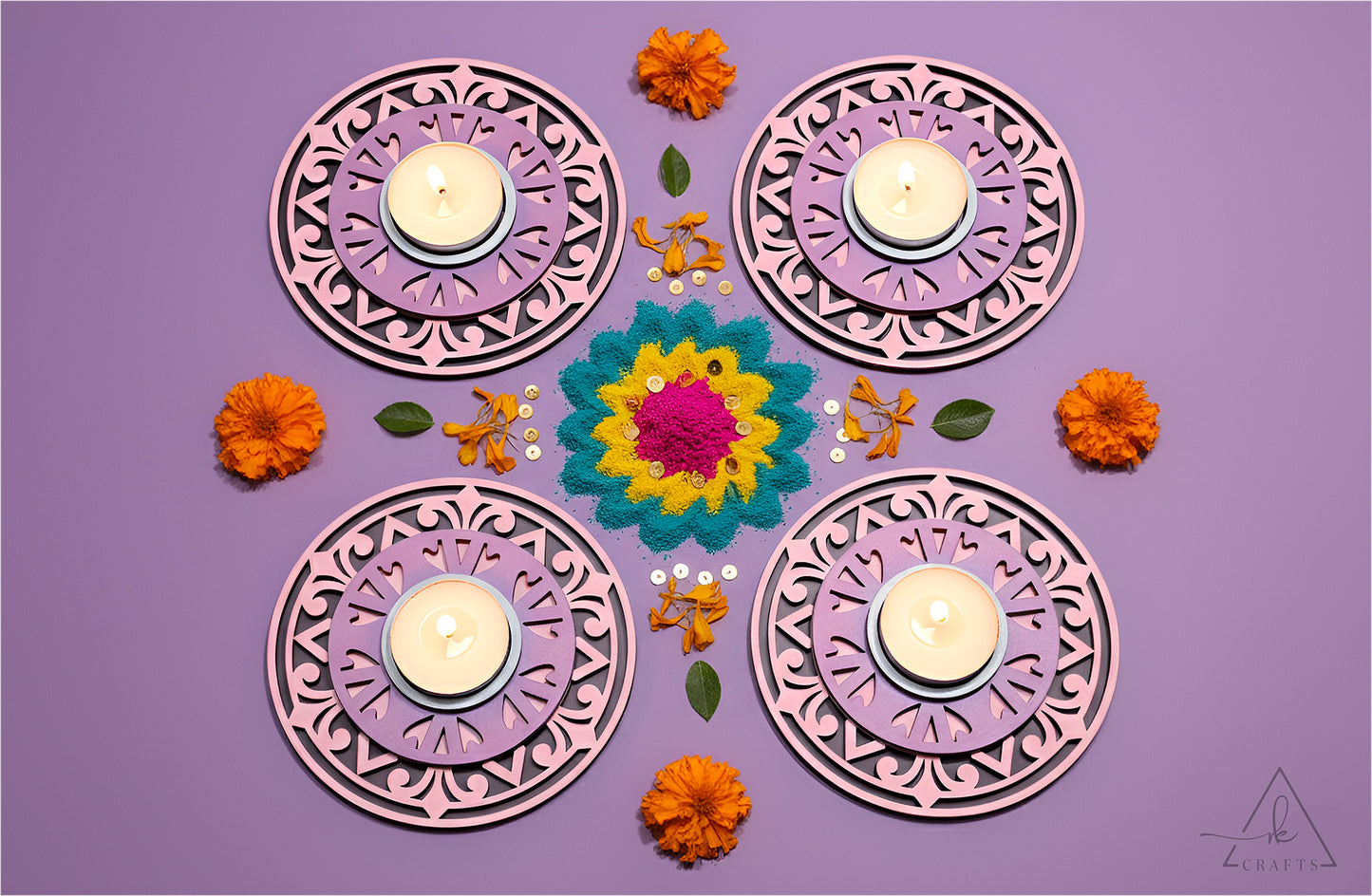 Winter Lace Diwali Tea Light Holder